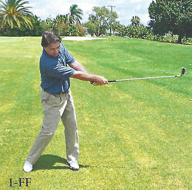 Golfer demonstrating the follow-through